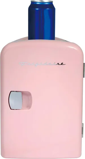 Frigidaire Mini Portable Compact Personal Fridge Cools & Heats, 4 Liter Capacity Chills Six 12 oz Cans, 100% Freon-Free & Eco Friendly, Includes Plugs for Home Outlet & 12V Car Charger - Pink