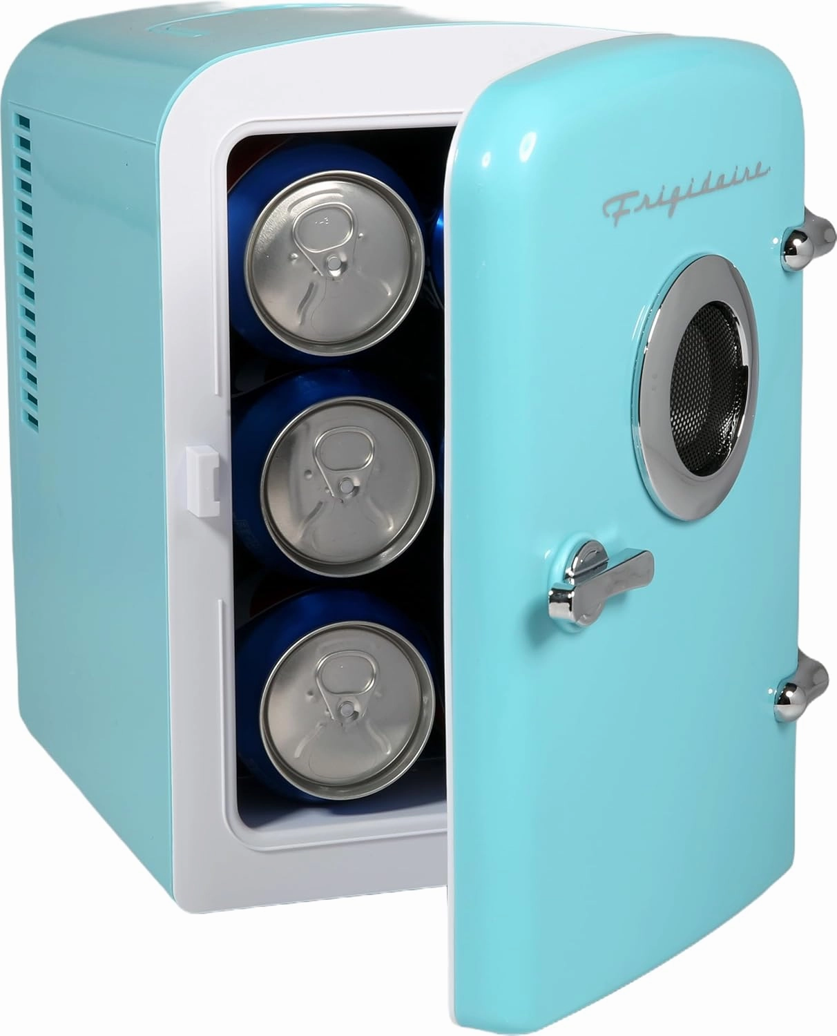 FRIGIDAIRE Curtis EFMIS151 Mini Portable Compact Personal Fridge Cools & Heats, 4 Liter Capacity, 6 Cans, Makeup, Skincare, Freon-Free & Eco Friendly, Includes Home Wall Plug, Blue
