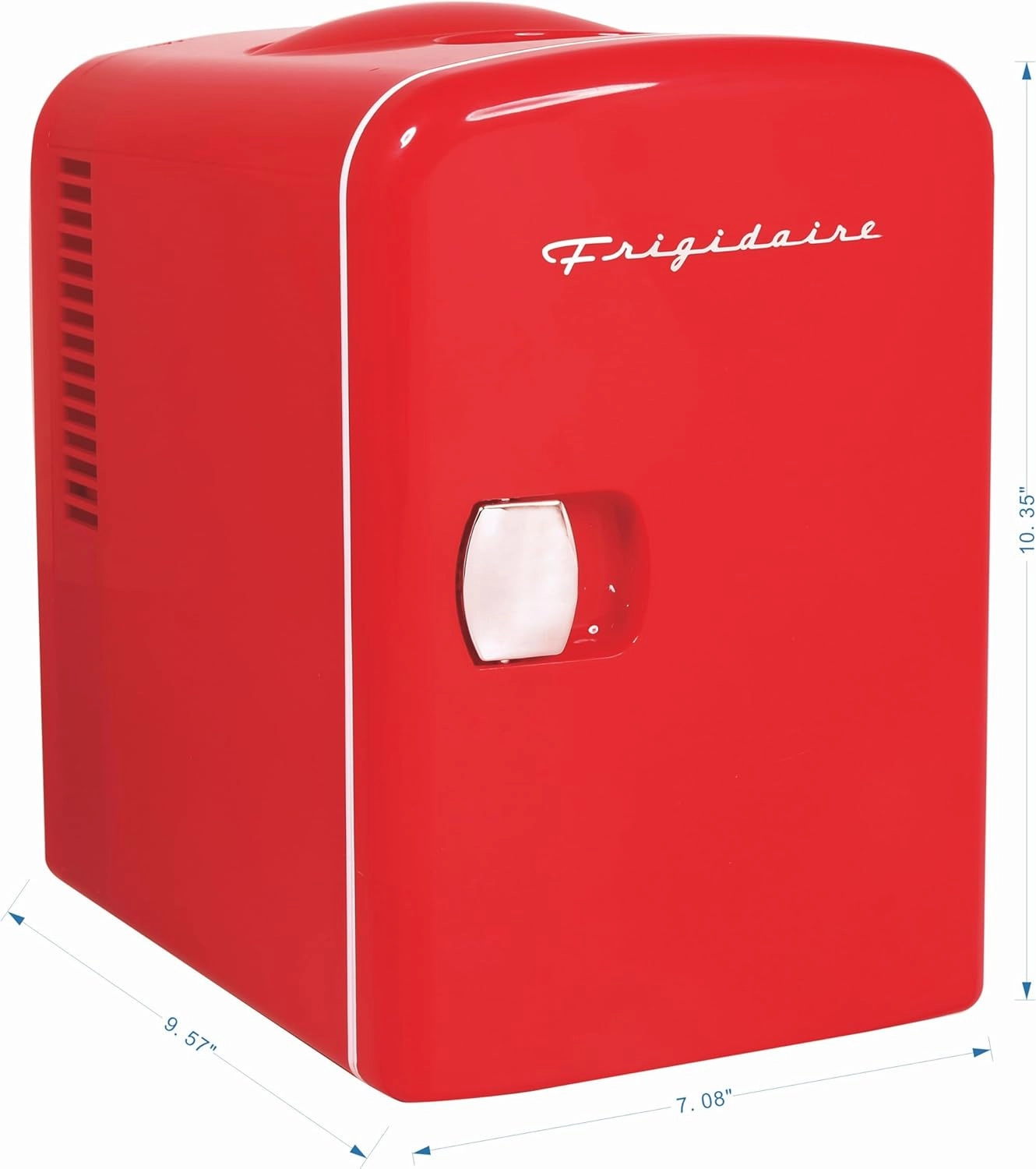 Frigidaire Mini Portable Compact Personal Fridge Cooler, 4 Liter Capacity Chills Six 12 oz Cans, 100% Freon-Free & Eco Friendly, Includes Plugs - Red