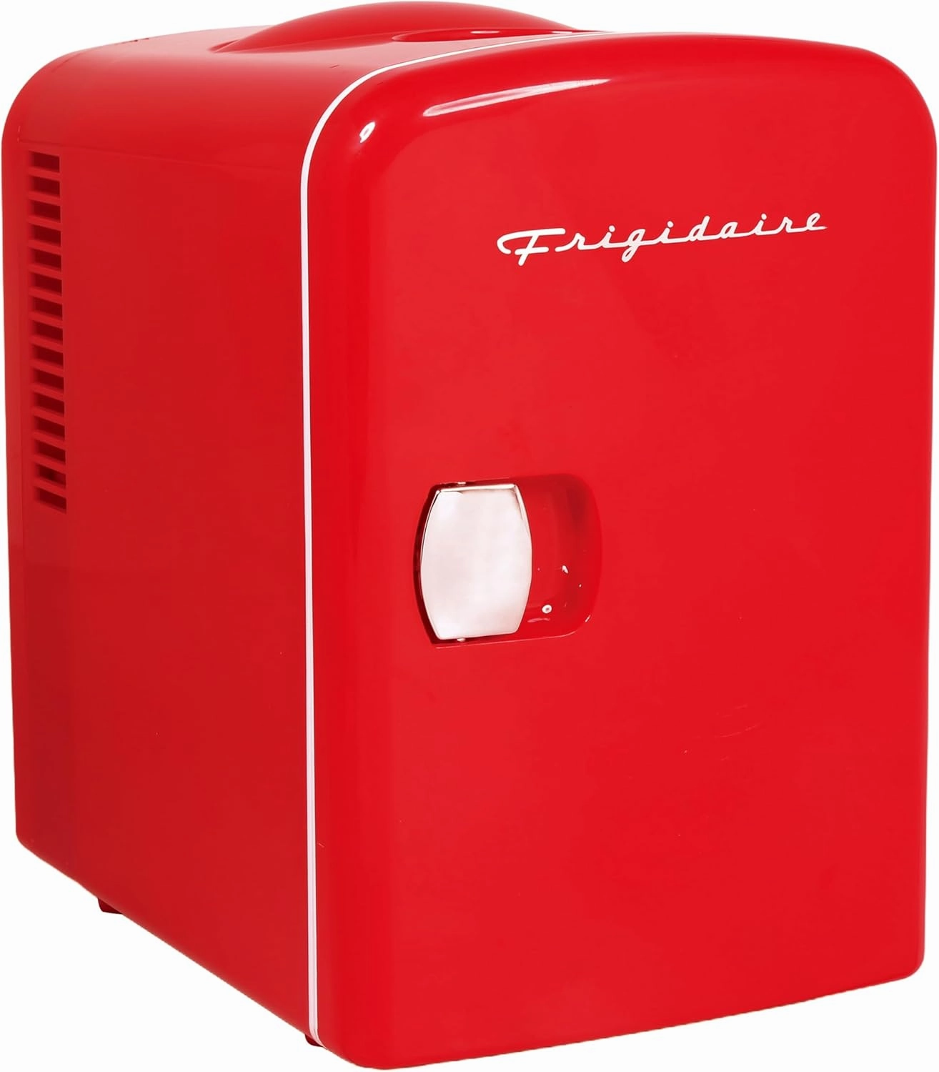 Frigidaire Mini Portable Compact Personal Fridge Cooler, 4 Liter Capacity Chills Six 12 oz Cans, 100% Freon-Free & Eco Friendly, Includes Plugs - Red