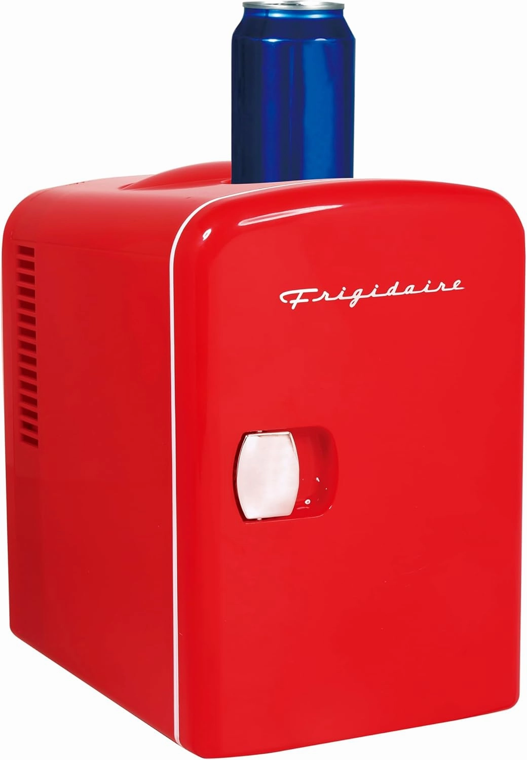 Frigidaire Mini Portable Compact Personal Fridge Cooler, 4 Liter Capacity Chills Six 12 oz Cans, 100% Freon-Free & Eco Friendly, Includes Plugs - Red