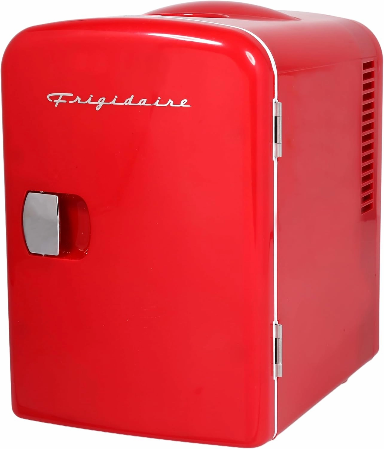 Frigidaire Mini Portable Compact Personal Fridge Cooler, 4 Liter Capacity Chills Six 12 oz Cans, 100% Freon-Free & Eco Friendly, Includes Plugs - Red
