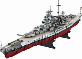 FULHOLPE Bismarck Class Battleship Building Blocks Set, MOC Military Warship Model Bricks Construction Toy Compatible with Major Brands - 2081 Pieces