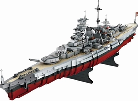 FULHOLPE Bismarck Class Battleship Building Blocks Set, MOC Military Warship Model Bricks Construction Toy Compatible with Major Brands - 2081 Pieces