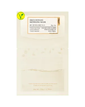 FULLY Rice Dough Facial Modeling Mask, Instant Hydration Boost, Radiance Boost, Skin Moisture Barrier, Nourishing, Vegan Hyaluronic Acid, Rice Bran Water, Aloe Extract 1.76oz x 4ea