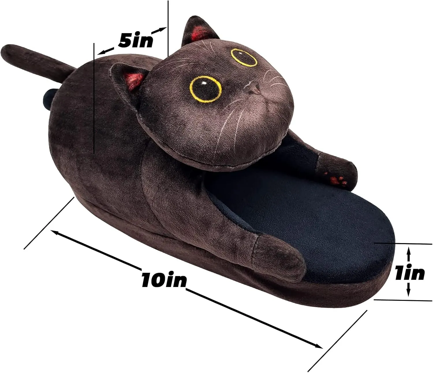 Funny Fuzzy Cat Slippers for Women - Fluffy House Shoes, Cute Animal Slippers for Indoor & Outdoor, Soft Non-Slip, Cat Gifts for Lovers, Christmas Gifts for Girls/Mom/Men