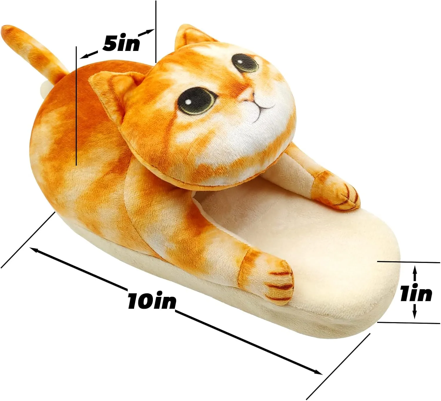 Funny Fuzzy Cat Slippers for Women - Fluffy House Shoes, Cute Animal Slippers for Indoor & Outdoor, Soft Non-Slip, Cat Gifts for Lovers, Christmas Gifts for Girls/Mom/Men