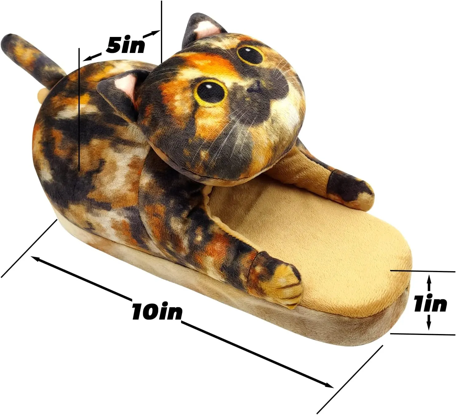 Funny Fuzzy Cat Slippers for Women - Fluffy House Shoes, Cute Animal Slippers for Indoor & Outdoor, Soft Non-Slip, Cat Gifts for Lovers, Christmas Gifts for Girls/Mom/Men
