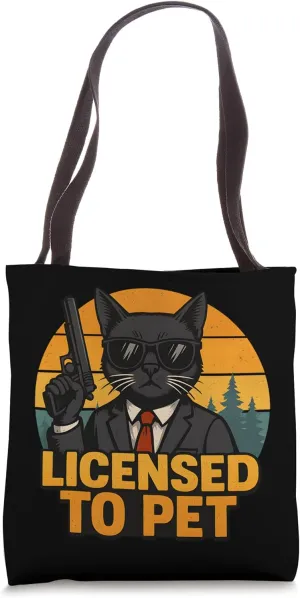 Funny Spy Cat Retro Pet Humor Graphic Tote Bag