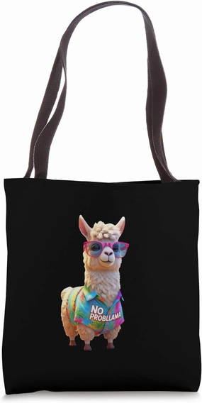 Funny llama no probllama my dude alpaca pet funny friend Tote Bag