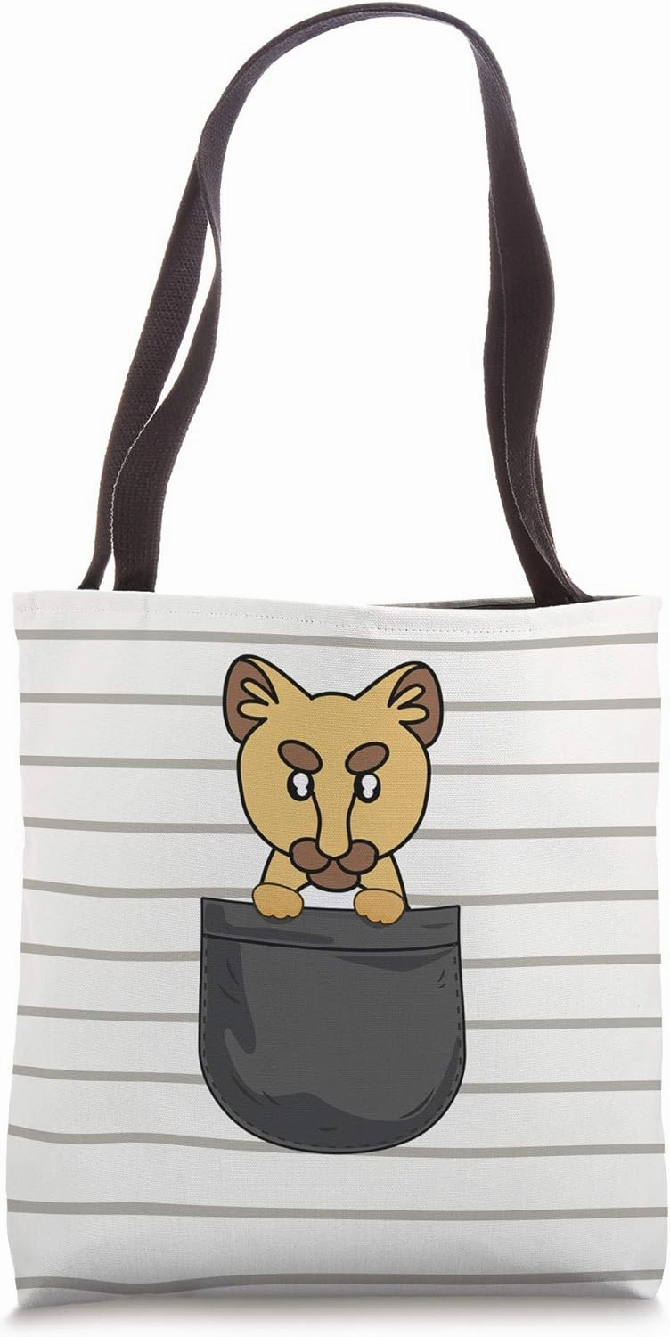 Funny Pet Cougar In Pocket Mom Dad Gift Tote Bag
