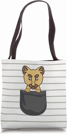 Funny Pet Cougar In Pocket Mom Dad Gift Tote Bag