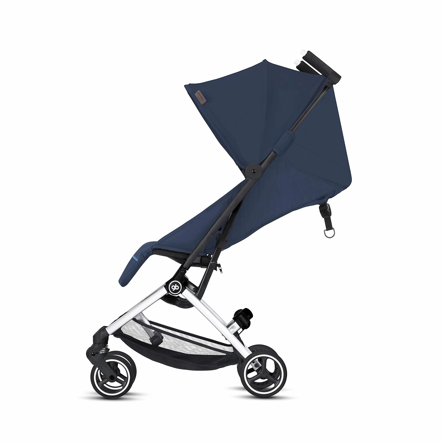 gb Pockit  All City, Ultra Compact Lightweight Travel Stroller with Front Wheel Suspension, Full Canopy, and Reclining Seat in Night Blue