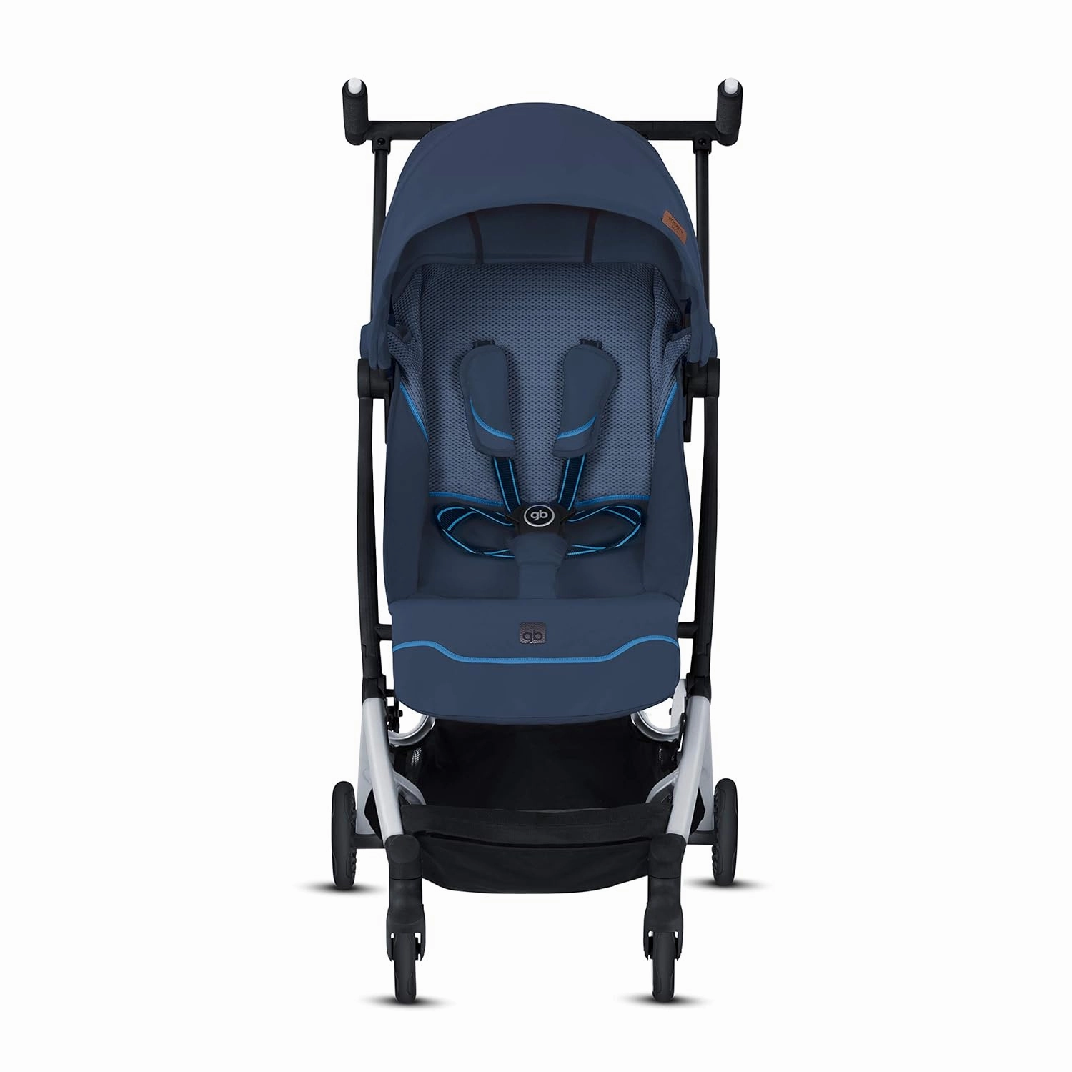 gb Pockit  All City, Ultra Compact Lightweight Travel Stroller with Front Wheel Suspension, Full Canopy, and Reclining Seat in Night Blue