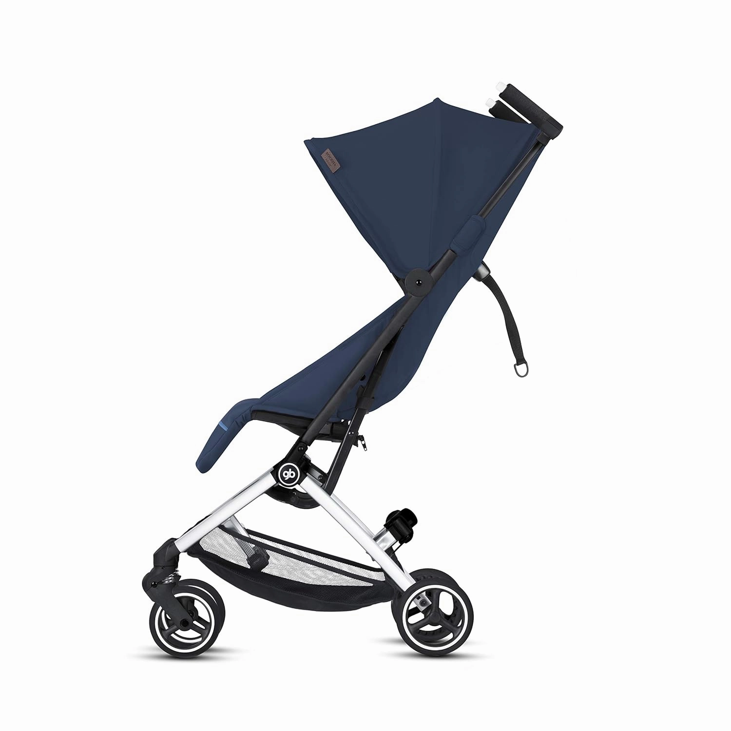 gb Pockit  All City, Ultra Compact Lightweight Travel Stroller with Front Wheel Suspension, Full Canopy, and Reclining Seat in Night Blue