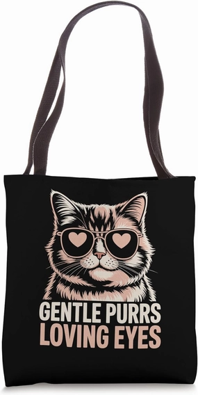 Gentle Purrs Loving Eyes Cat Lover Feline Pet Meow Love Cats Tote Bag