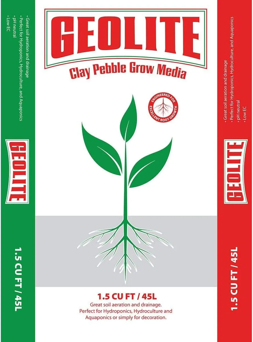 GEOLITE GMGC45L Clay Pebble Grow Media, Gray, 1.5 Cu. Ft.