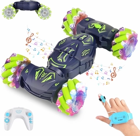 Gesture Sensing RC Stunt Car - Boys Toys Age 6-12, 360° Rotating 4WD Hand Controlled Remote Control Twist Car with Light & Music, Birthday Presents for Kids Age 7 9 10 11 12 Years Old