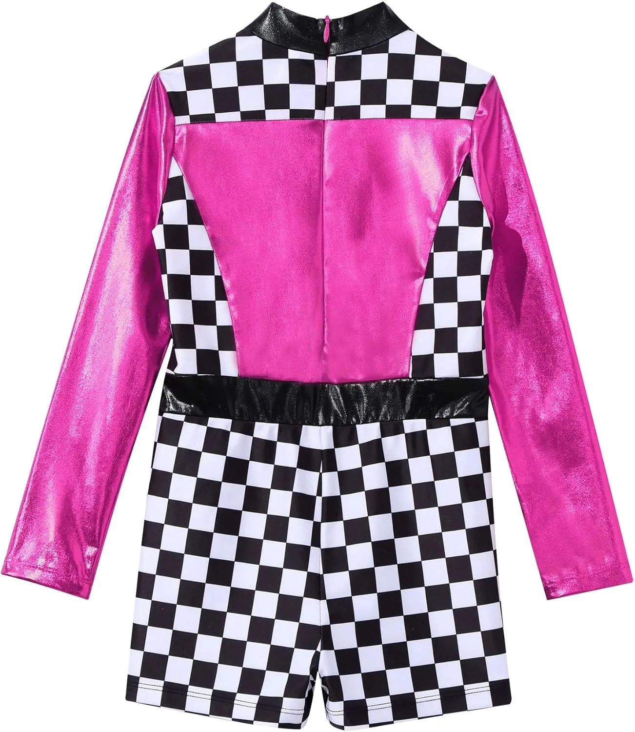Girls Race Car Driver Costume Kids Racing Jumpsuit Unitard for Halloween Party Racer Cosplay Dress Up