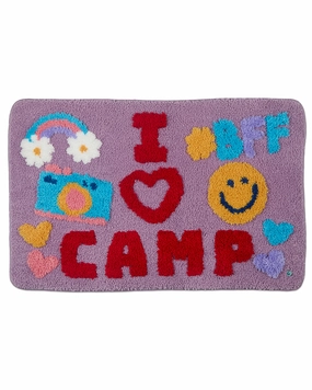 Girls Plush Tufted "Emoji" Bedside Camp Mat