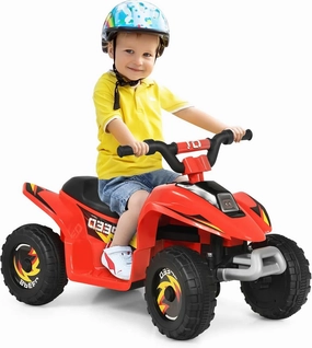 GLACER 6V Kids Ride on ATV Quad Car, Mini Battery Powered Motorized Vehicle w/Forward & Reverse Button, 4 Wear-Resistant Wheels, Wide Seat, for Boys Girls 3  Years Old (Red)
