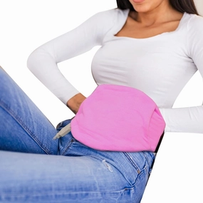 GOQOTOMO Wrapping Heating Pad Pocket Design for Lumbar & Abdominal Relief, Electric Heated Back Wrap with Strap with Auto-Off, 3 Heat Settings for Shoulders, Joints, Back, Waist, Leg-Pink