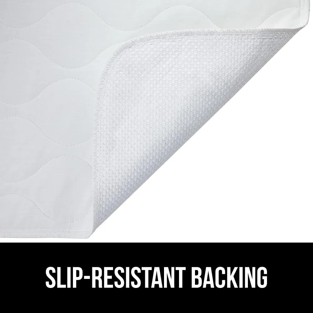 GORILLA GRIP Washable Underpads, Waterproof Reusable Heavy Absorbency Incontinence Bed Pads, Leak Proof Toddler Mattress Pad, 52x44 Slip Resistant Protector for Bedwetting, Adults and Kids, White