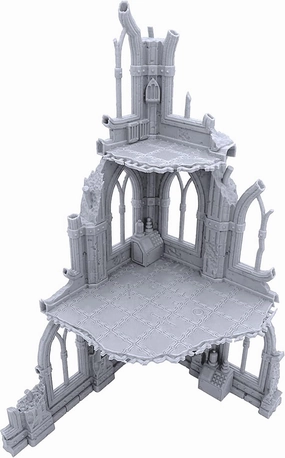 Gothic Sci-Fi Ruins Corners by Terrain4Print - Compatible with Miniature Terrain, DND, Pathfinder, Star Wars Legion, Wizkids - 28mm Scenery for Scatter, Wargaming, Tabletop, Sci Fi