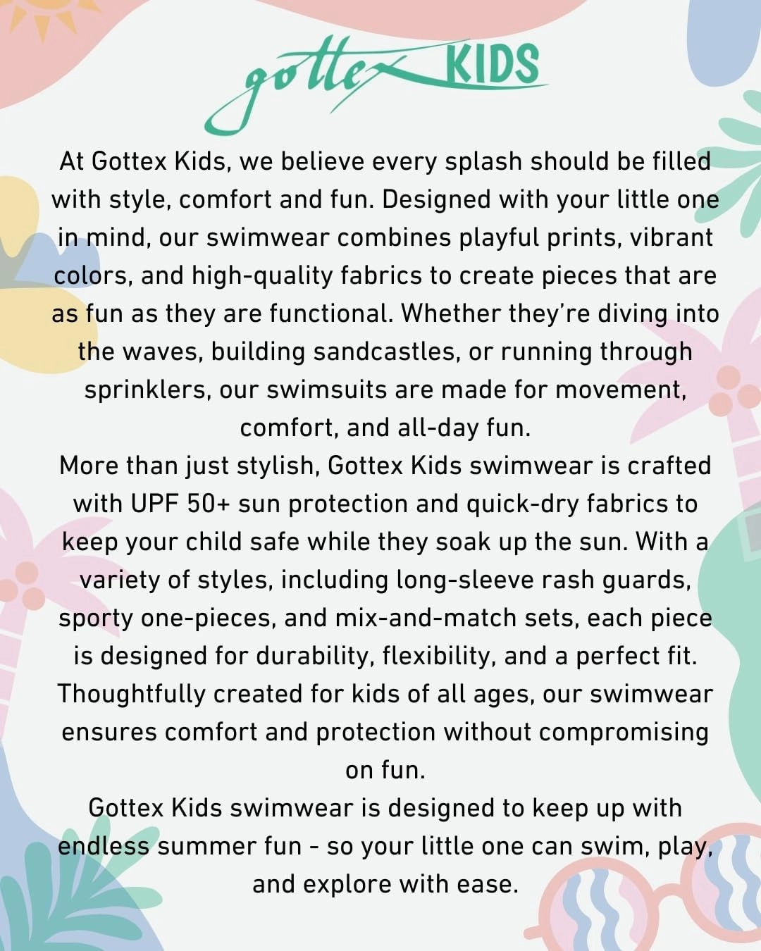 Gottex Kids Long Sleeve Zip Front One Piece Swimsuit Chlorine Fade Resistant and Built-in UPF UV Protection
