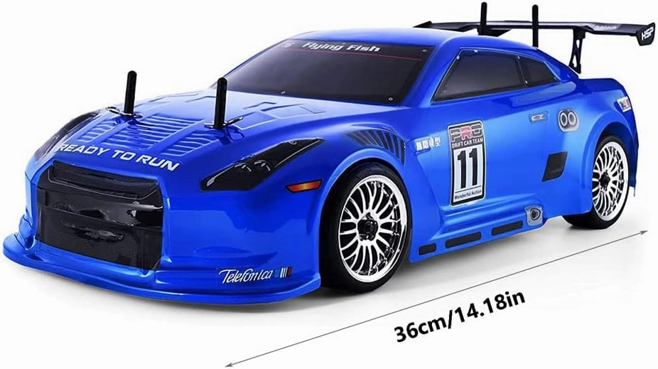 Grade Racing Car Truck - Nitro RC Cars Hobby - 1/10 14IN Professional High-Speed 80KM/H Two-Speed Drift Remote Control Car Nitrogen Drive 4WD Metal Chassis Gas RC Cars Short Course r Vehicle(Dark)