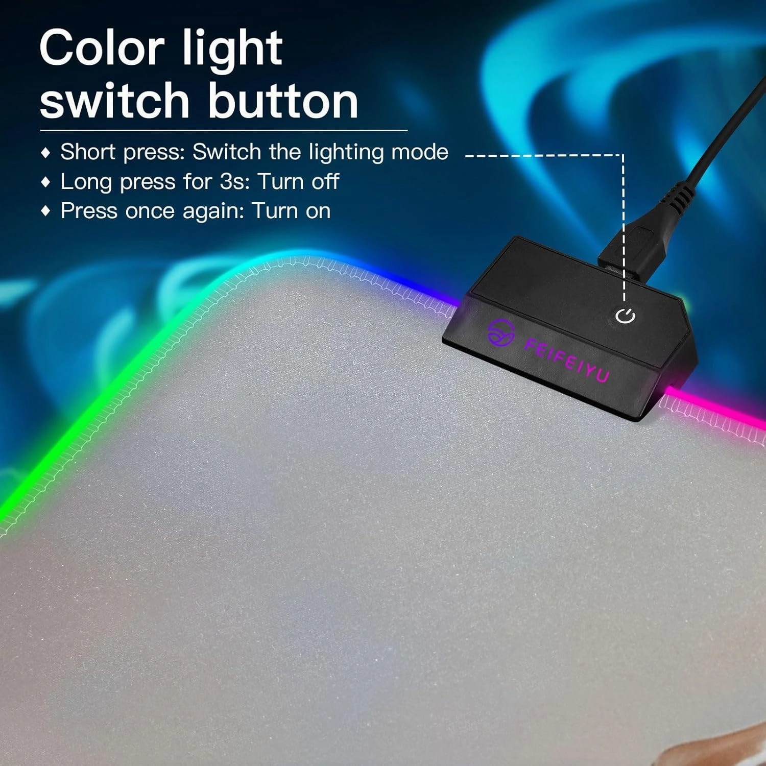 Grasslands Running Horses RGB Mousepad Led Mouse Pad, Large Gaming Mouse Pad, Large Led Keyboard Pad 15 Light Modes