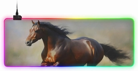 Grasslands Running Horses RGB Mousepad Led Mouse Pad, Large Gaming Mouse Pad, Large Led Keyboard Pad 15 Light Modes