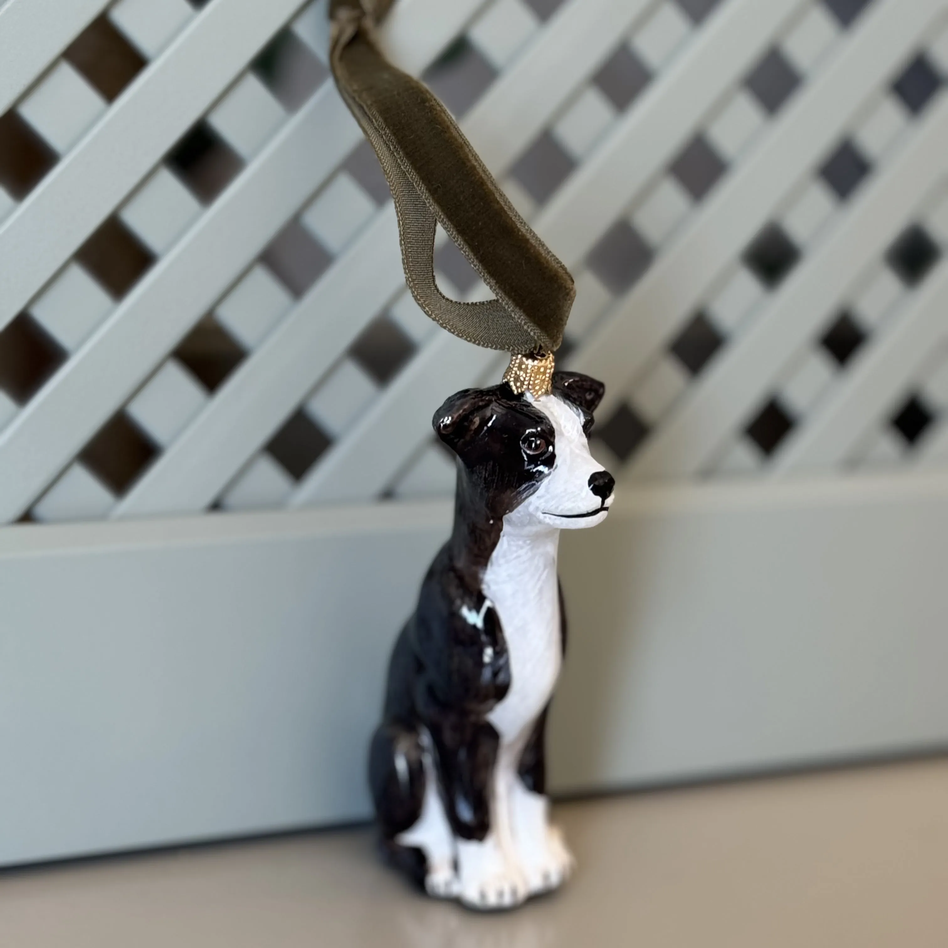 Gray Dog, Hand Painted Collectible