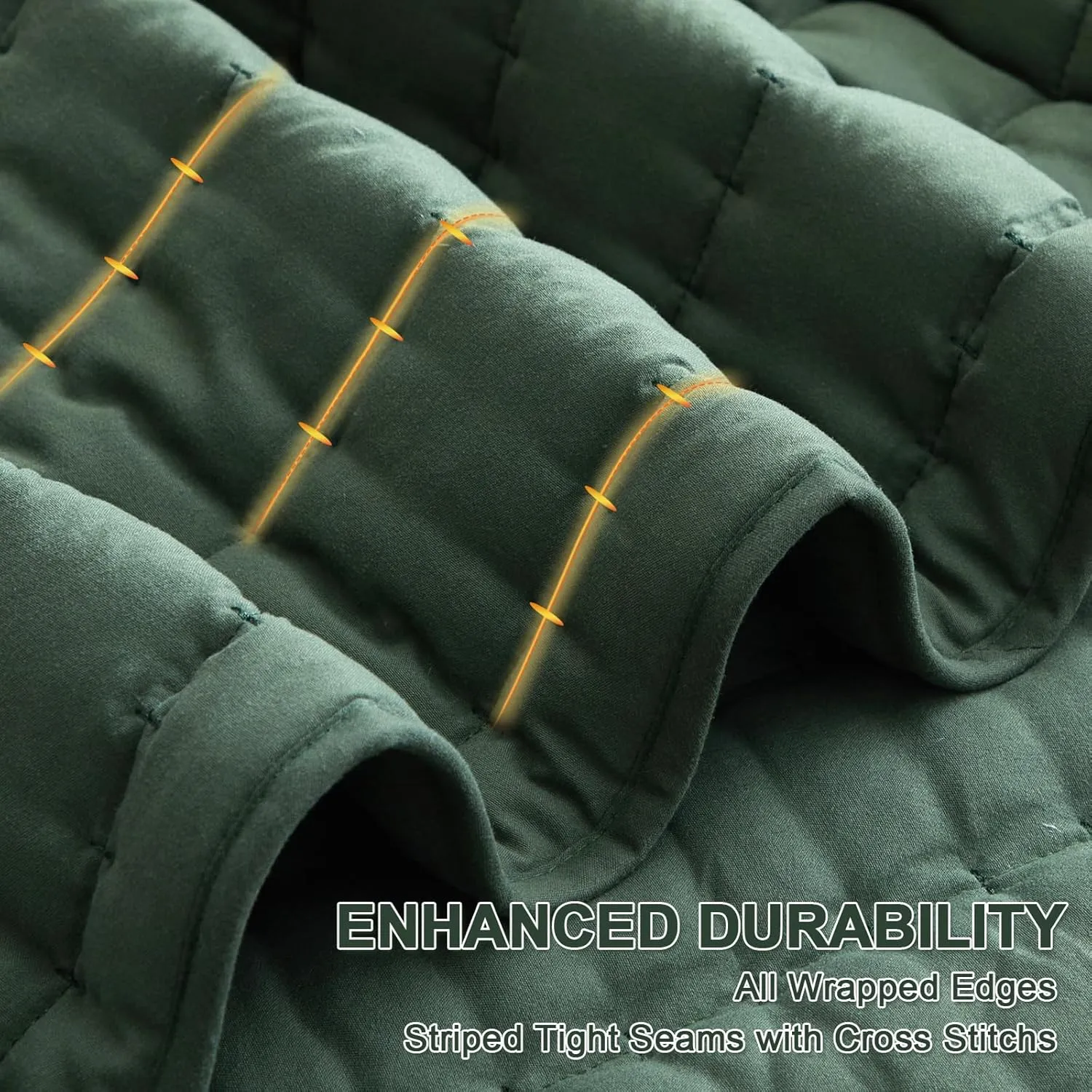 Green King Size Quilt Bedding Set, Reversible Lightweight Bed Spreads Oversized King Quilted Bedspread for All Seasons, Soft Washable, 3 Pieces, 1 Quilt (108x96 in) & 2 Pillow Shams (20x36 in)