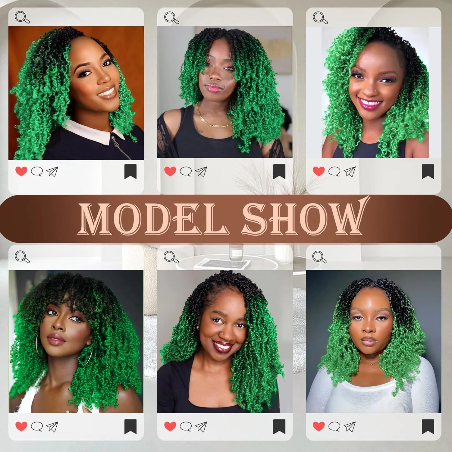 Green Yanky Twist Crochet Hair Pre-looped 8Packs 12inch Pre-twisted Spring Mini Twist Crochet Braid Mini Senegalese Twist Braids Crochet Hair for Black Women #OT/Green