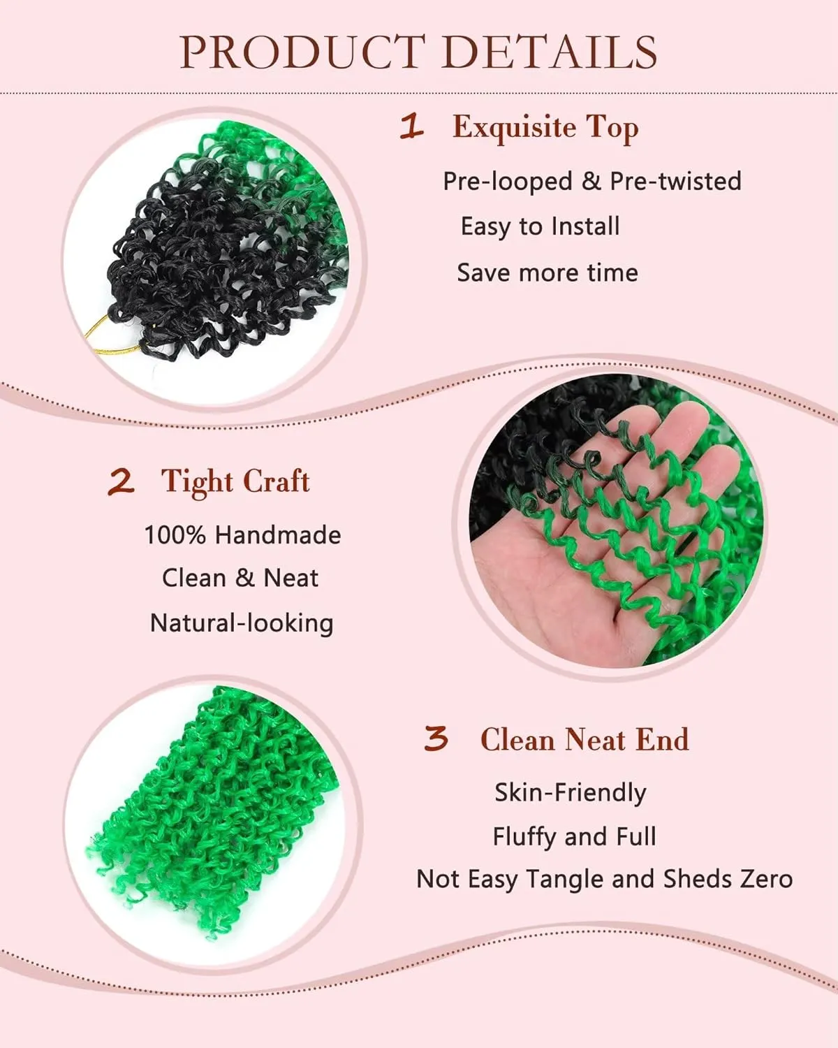 Green Yanky Twist Crochet Hair Pre-looped 8Packs 12inch Pre-twisted Spring Mini Twist Crochet Braid Mini Senegalese Twist Braids Crochet Hair for Black Women #OT/Green