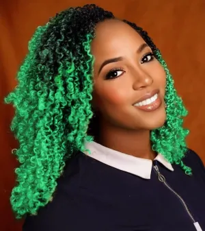Green Yanky Twist Crochet Hair Pre-looped 8Packs 12inch Pre-twisted Spring Mini Twist Crochet Braid Mini Senegalese Twist Braids Crochet Hair for Black Women #OT/Green