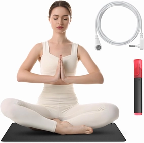 Grounding Mat for Sleep, Energy, Pain Relief, Inflammation, Balance, Wellness. Earth Connected Therapy. Indoor Grounding at Home, Office, Work. 15 Foot Cord Included. Conductive Carbon