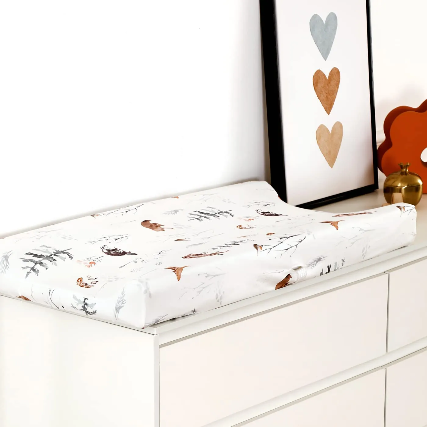 GRSSDER Stretch Ultra Soft Jersey Knit Changing Pad Cover Set 2 Pack, Change Table Pad Covers Fit 32"/34" x 16" Pads Safe and Snug, Pretty Pattern for Boys and Girls, Jungle Animals