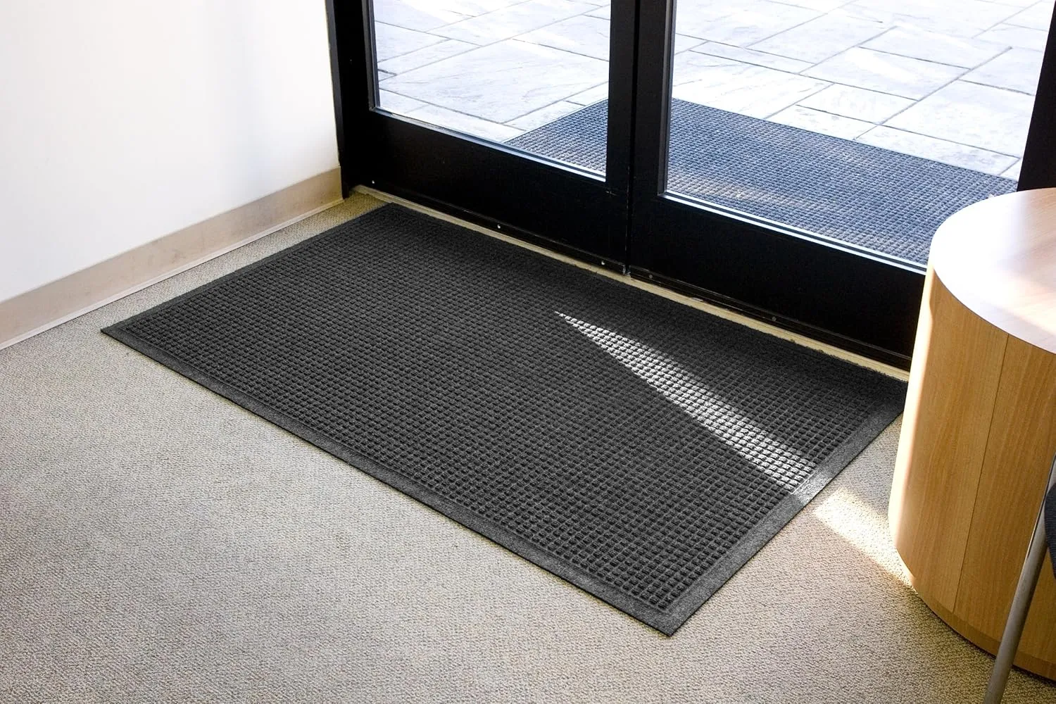 Guardian-EG030404 EcoGuard Indoor Wiper Floor Mat, Recycled Plastic and Rubber, 3' x 4', Charcoal
