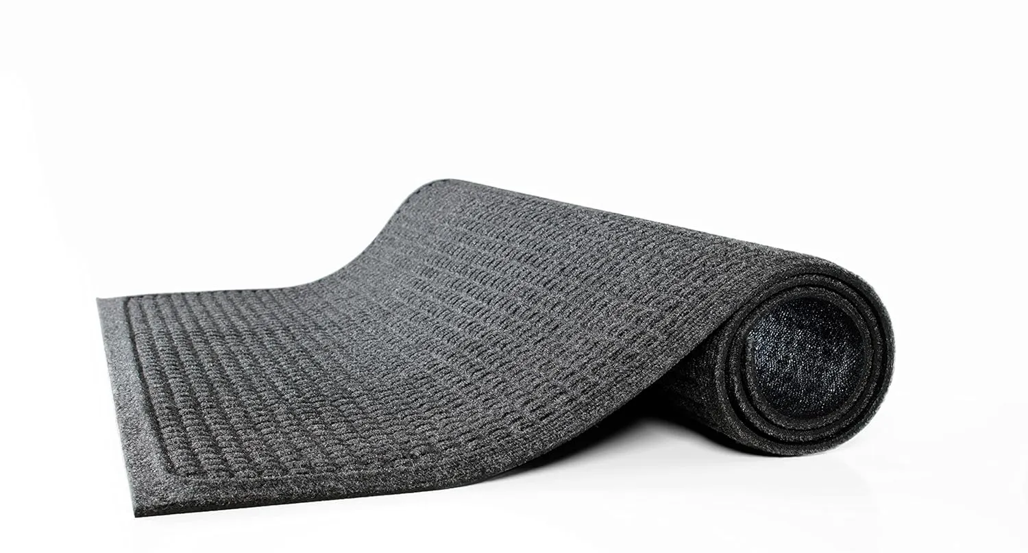 Guardian-EG030404 EcoGuard Indoor Wiper Floor Mat, Recycled Plastic and Rubber, 3' x 4', Charcoal