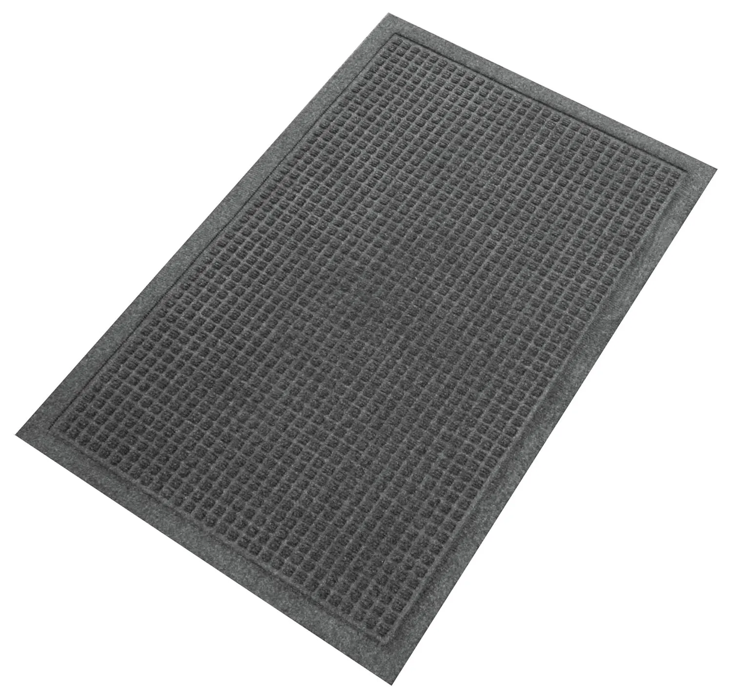 Guardian-EG030404 EcoGuard Indoor Wiper Floor Mat, Recycled Plastic and Rubber, 3' x 4', Charcoal