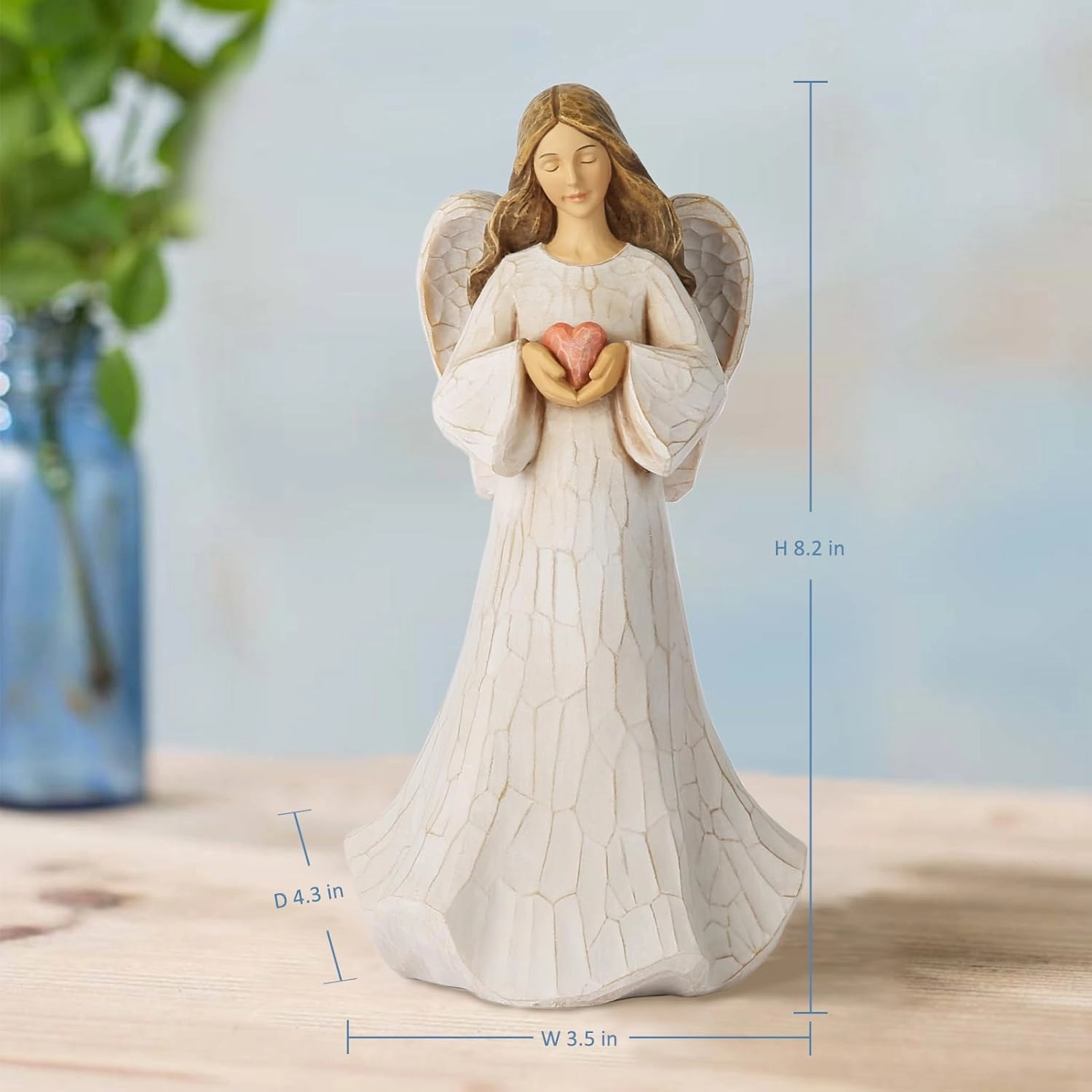 Guardian Angel Figurines - Hand Painted Healing Angel Figure Home Table Decor, Guardian Angel Gifts for Women, Thanksgiving, Christmas or Valentine’s Day