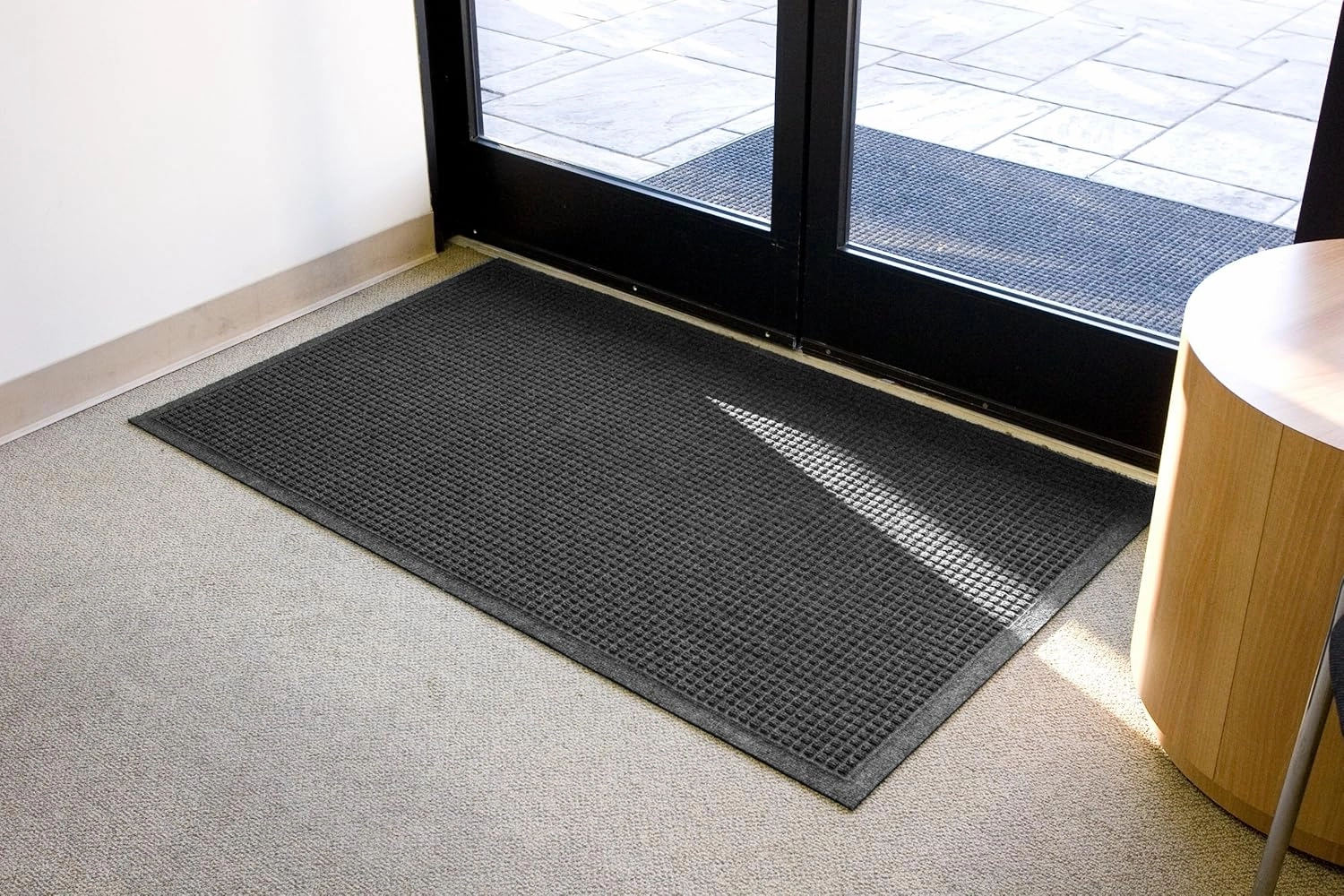 Guardian-EG030404 EcoGuard Indoor Wiper Floor Mat, Recycled Plastic and Rubber, 3' x 4', Charcoal