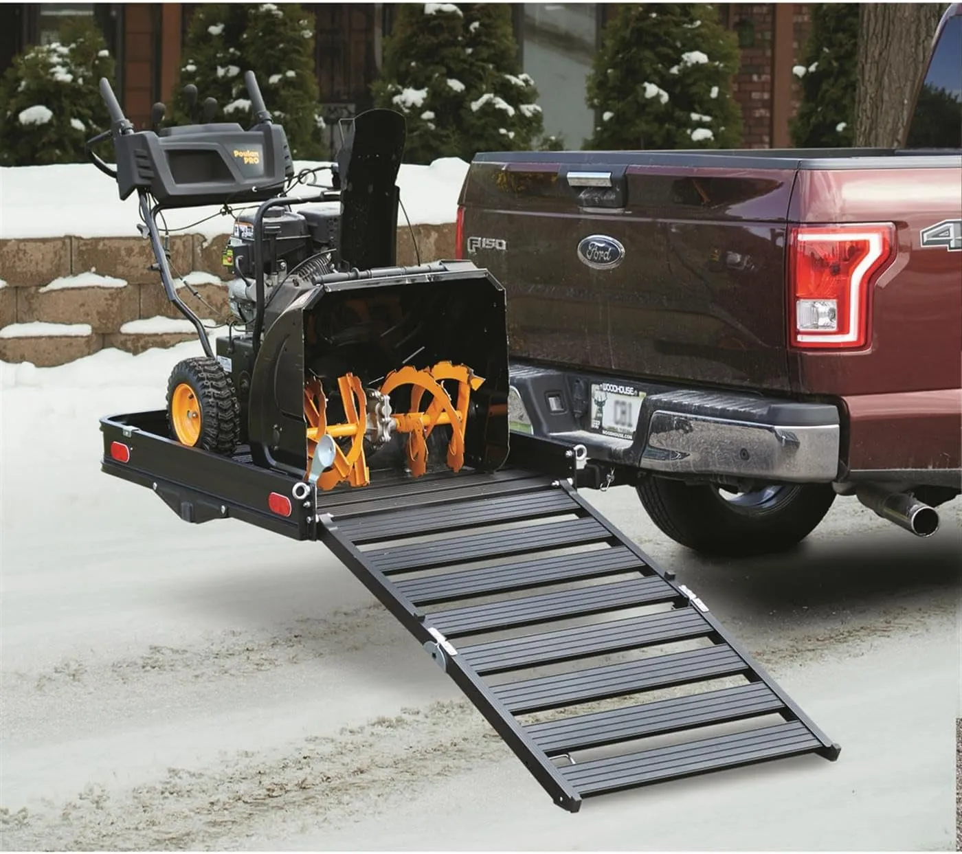 Guide Gear Vehicle Hitch Cargo Carrier, Pickup Truck Ramps Aluminum, Folding, 3-Position, Black
