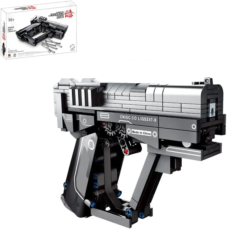 Gun Building Block, 364 Pcs Manually Loaded Shooting Blaster Model Kit, Military Signal Pistol Weapon Building Kit Compatible with Major Brands