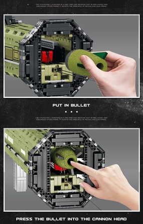 Gun Building Block,1748 Pcs Manually Loaded Shooting Blaster Model Kit, Military M136 Antitank Grenade Launcher Weapon Building Kit Compatible with Major Brands