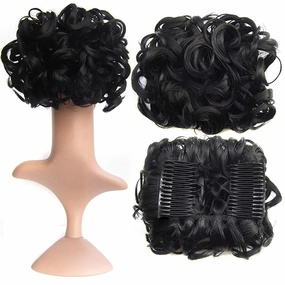 Hair Bun， Messy Bun Hair Piece Curly Hair Bun Extensions Updo Chignon Hairpiece(1#)
