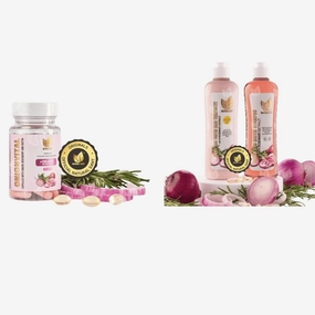 Hair Care Bundle: Hair Growth Supplement   Onion, Biotin & Rosemary Shampoo & Treatment Set | Promotes Stronger, Thicker Hair, Reduces Hair Loss, Paraben & Silicone Free for Healthy Growt