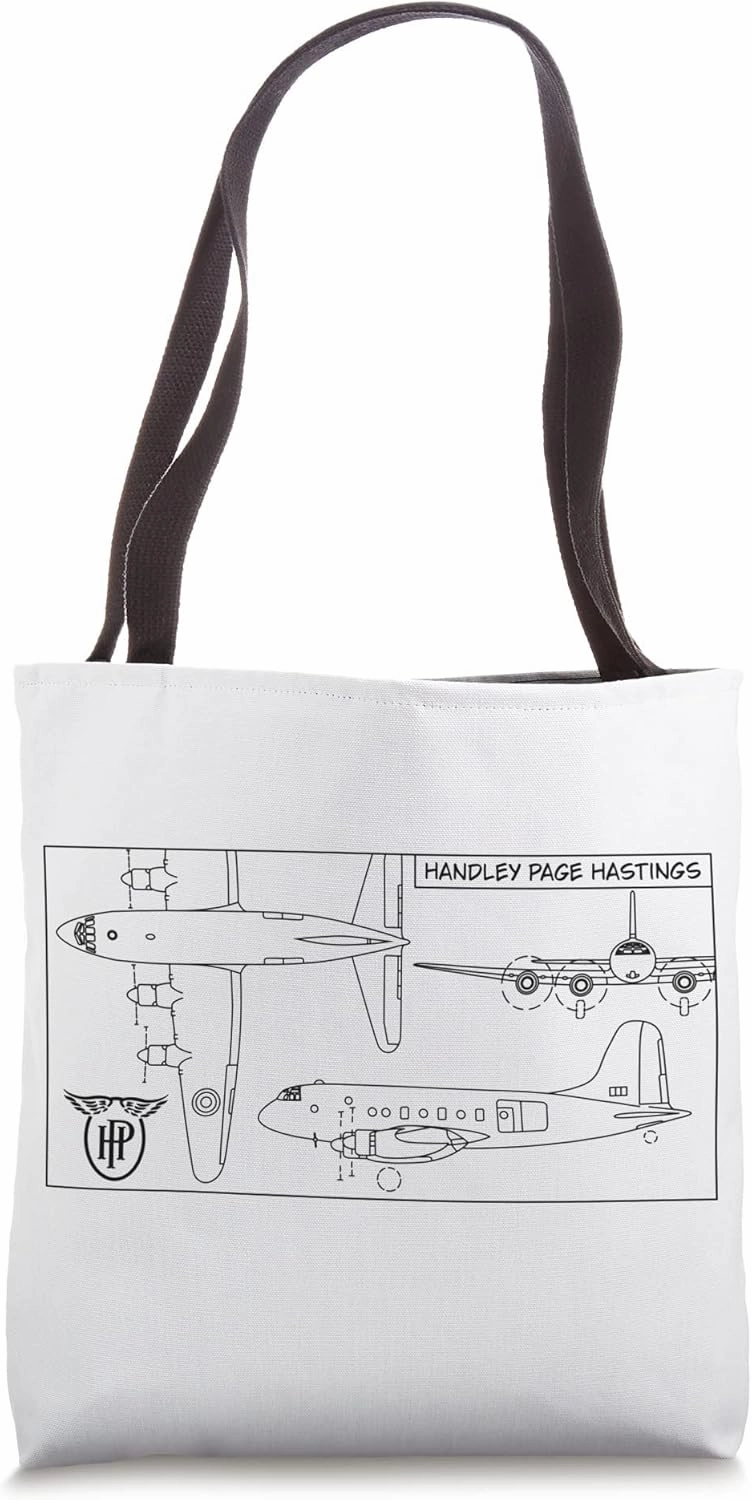 Handley Page Hastings British Troop Carrier Plane Blueprint Tote Bag